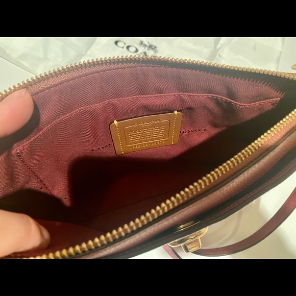 Coach Polly Pink Rouge Pink Pebbled Leather Crossbody Bag C3376 - Picture 8 of 11